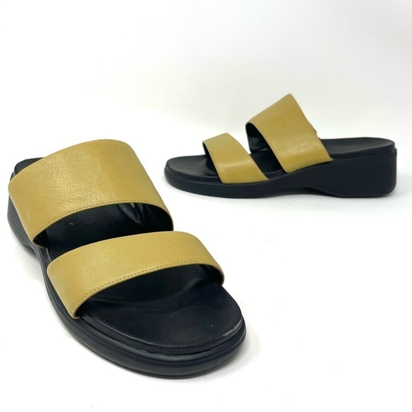 Rockport Chunky Light Olive Double Strap Leather Sandals Size 9 - Picture 10 of 10